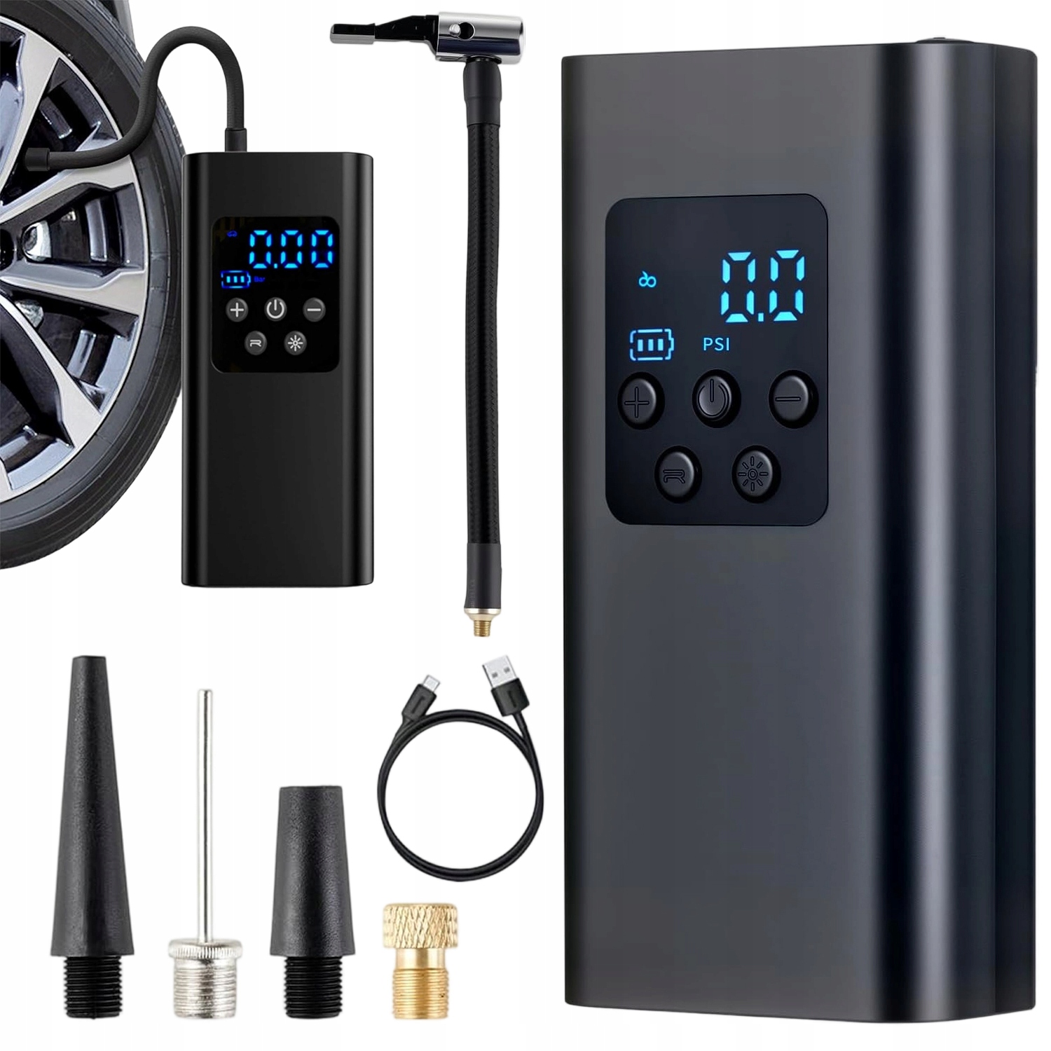 Elektrická Pumpa S Digitálním Displejem Pro Automobily, Motocykly A Jízdní Kola