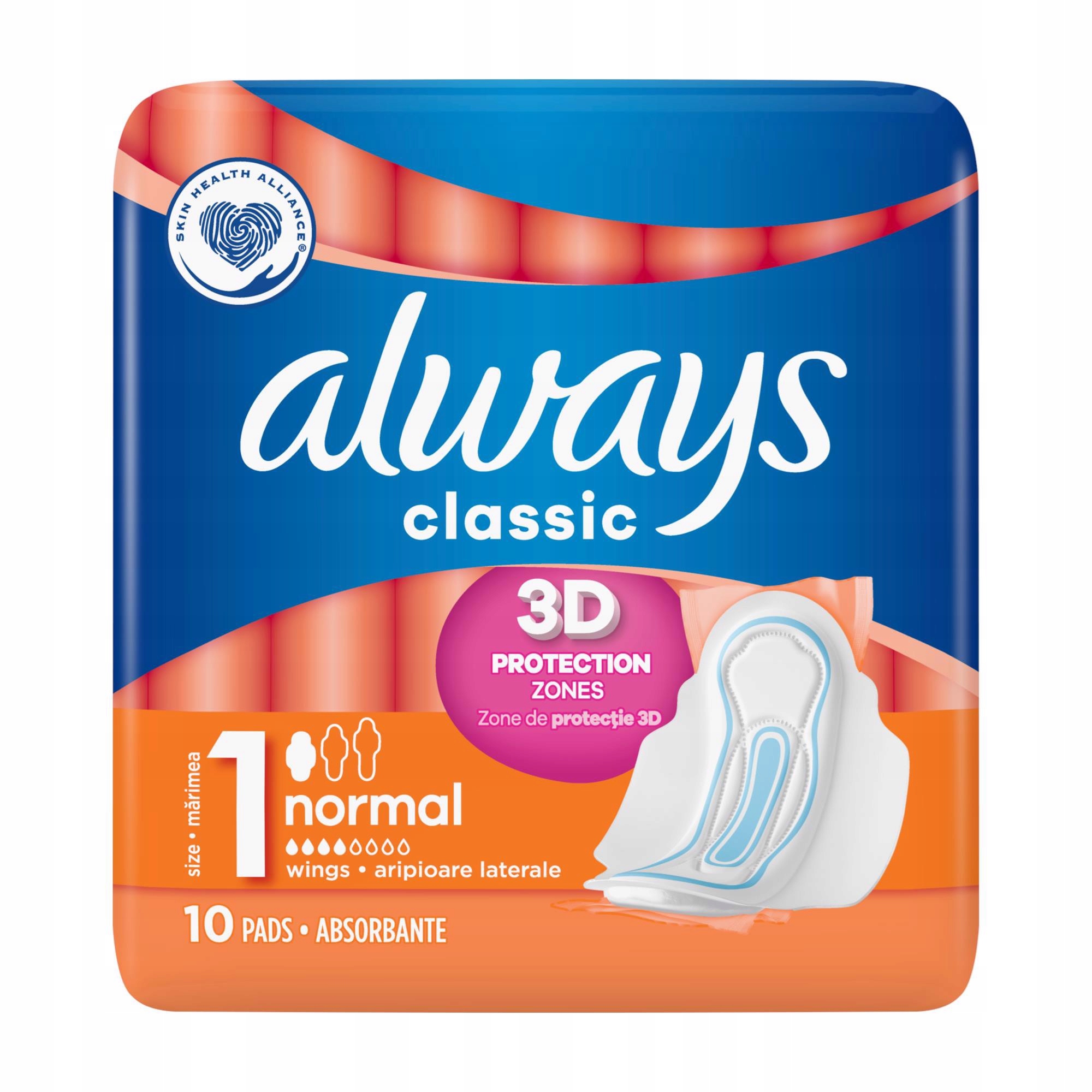 

Always Classic Normal Podpaski ze skrzydełkami, 10