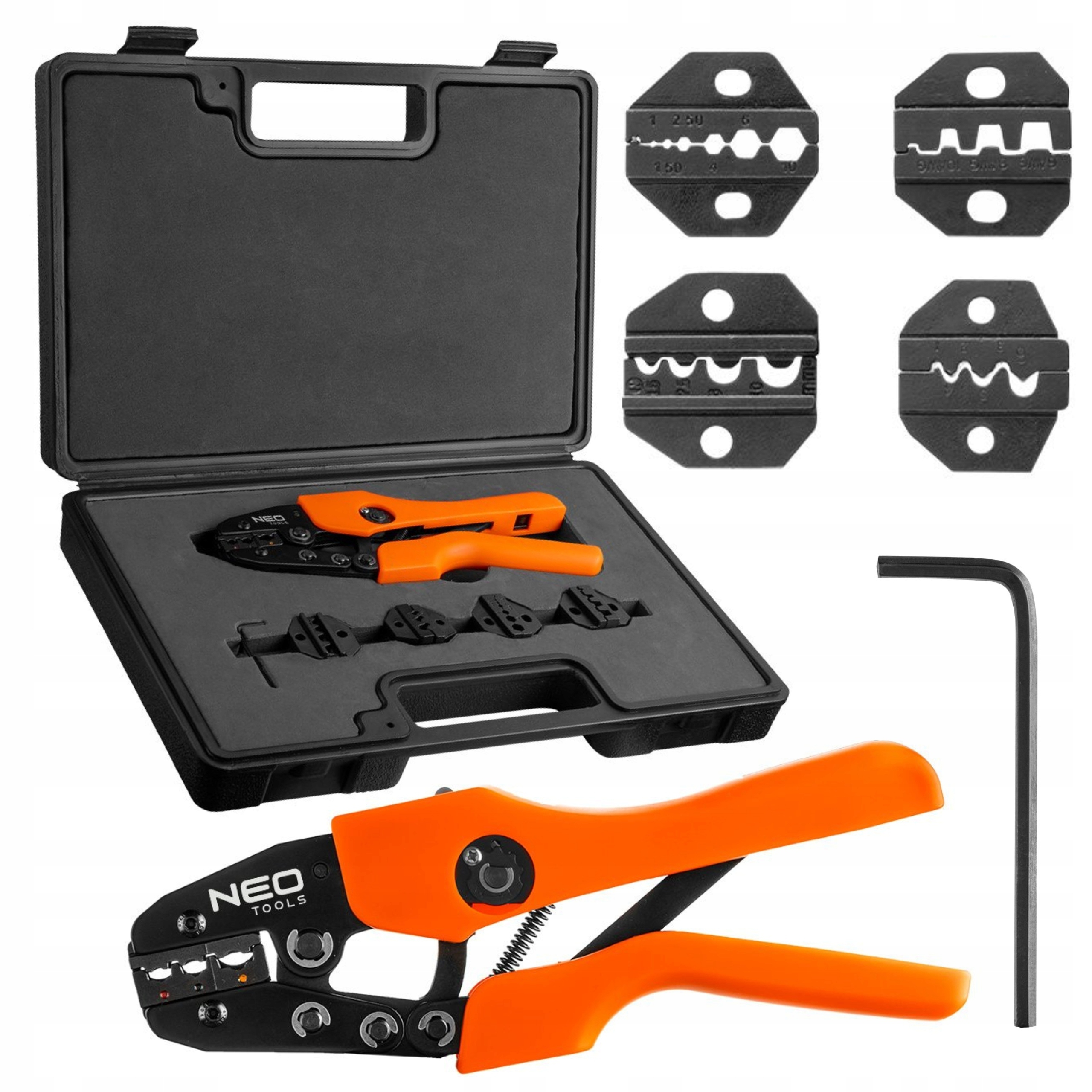 Neo Tools Sada Klieští Na Zalisovanie Koncoviek, 5 Ks, Kufor 01-537