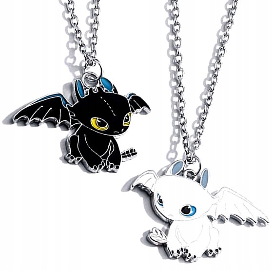 

Naszyjniki dla Przyjaciółek dwa Smoki 2w1 Bff smok