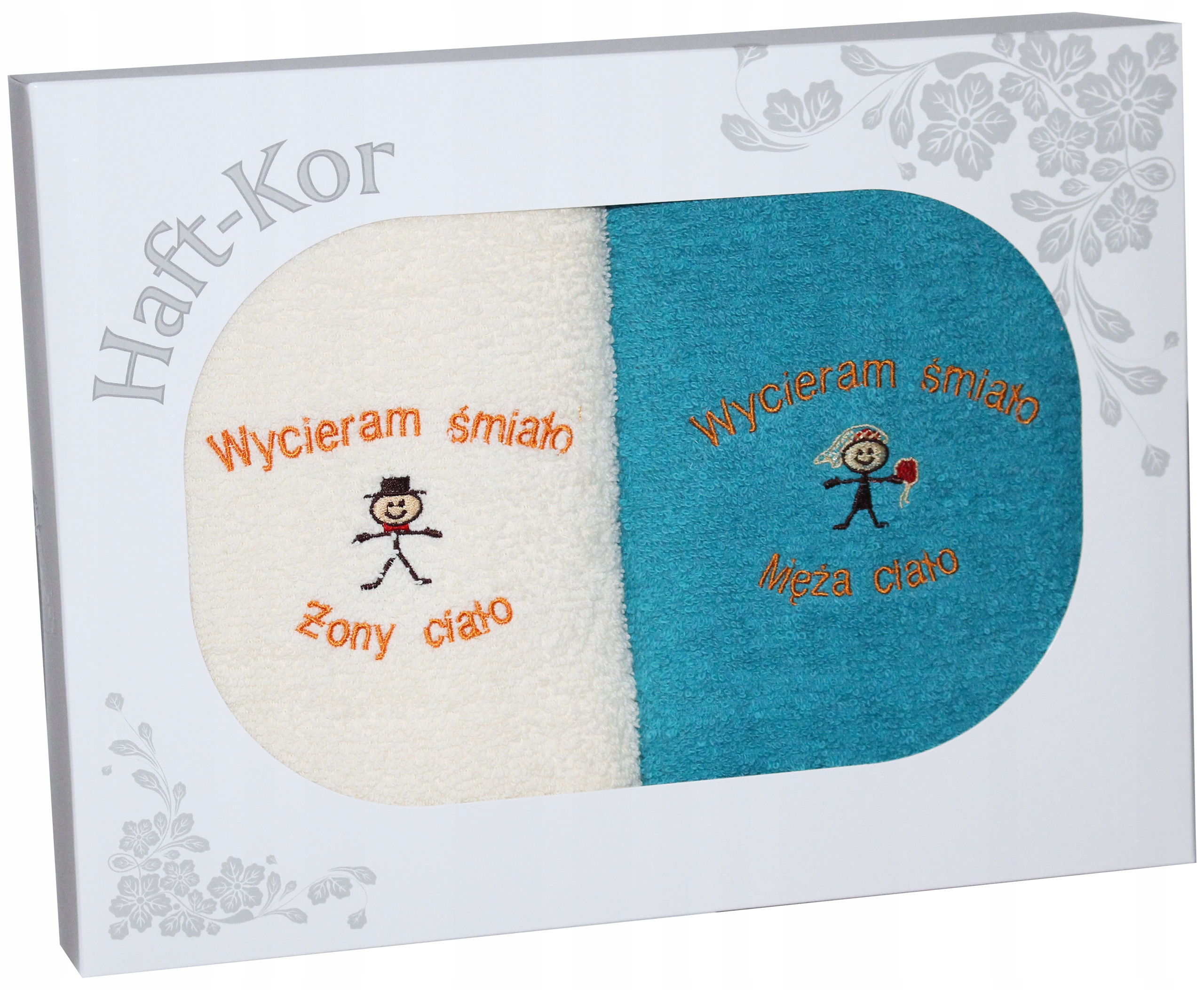 

Ślubny Zestaw Dwóch Ręczników Żona Mąż