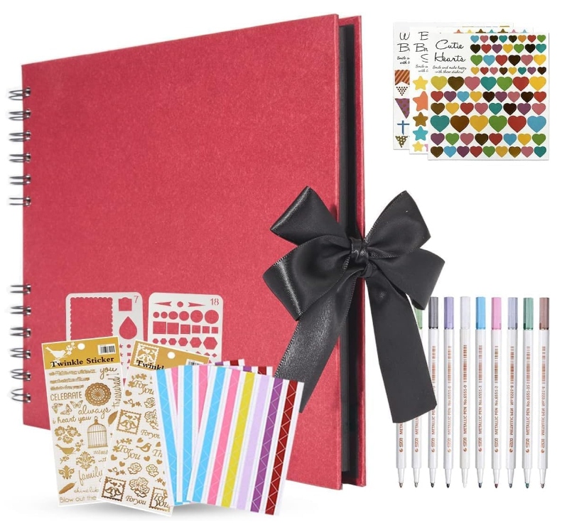 Fotoalbum k vlastnímu ozdobení, vínové jako dárek, 80 stran