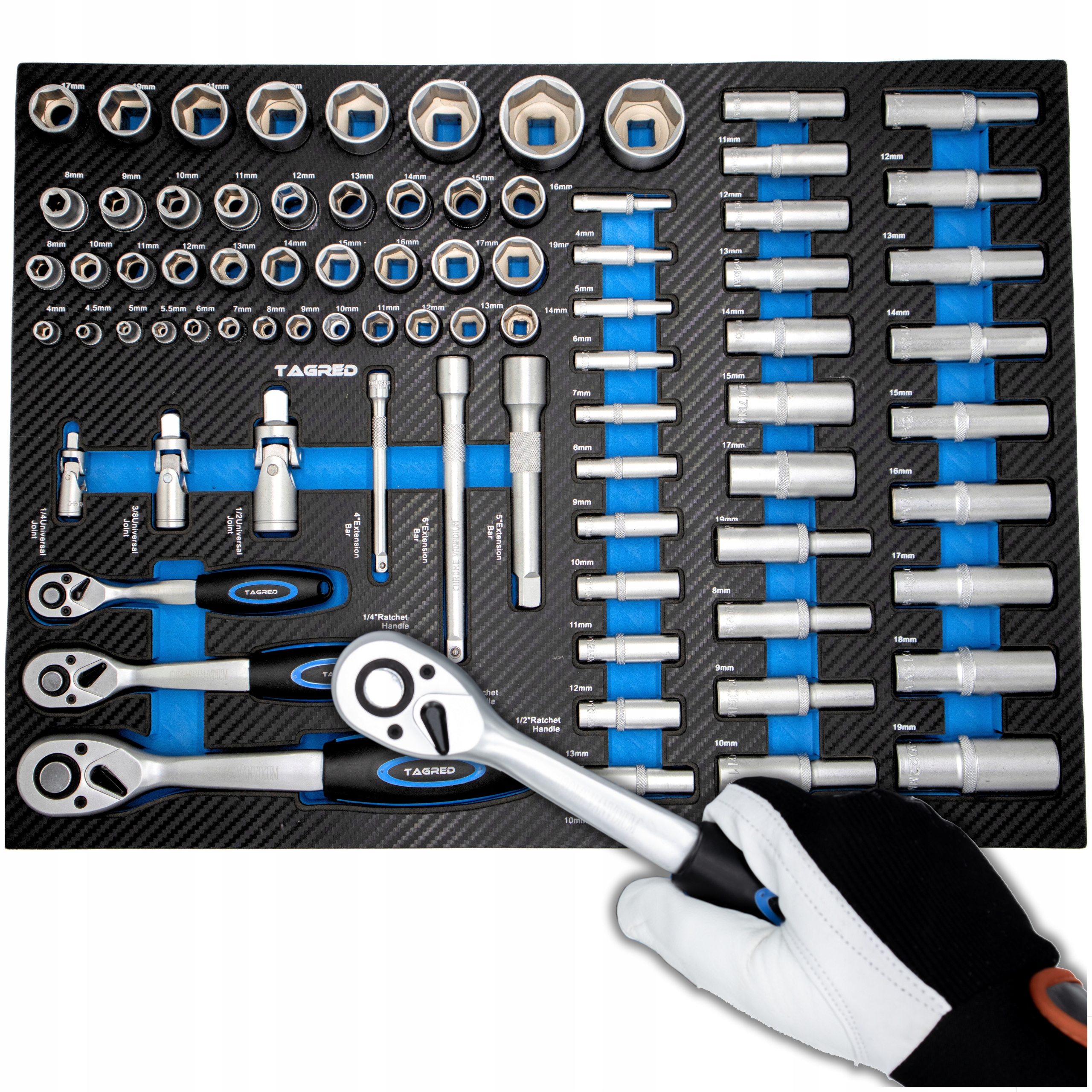 Náplň do Nástrojového vozíku Silné nástavce Klouby Prodloužení Sada 80 el