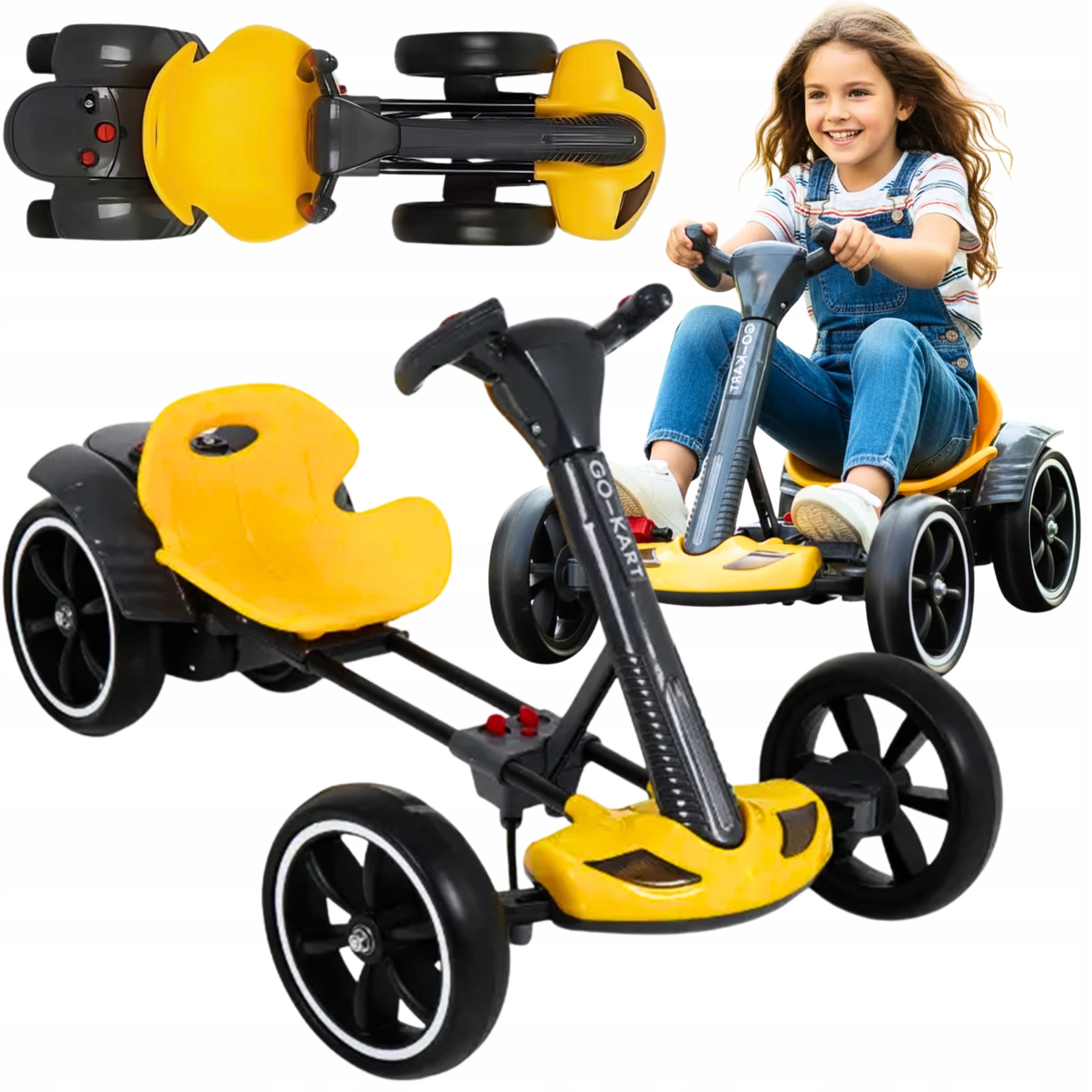 Elektryczny gokart jeździk na akumulator dźwięk muzyka regulacja pilot