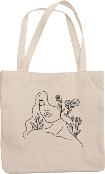 

Torba Kwiaty Twarz Sztuka Modna Linii Eco