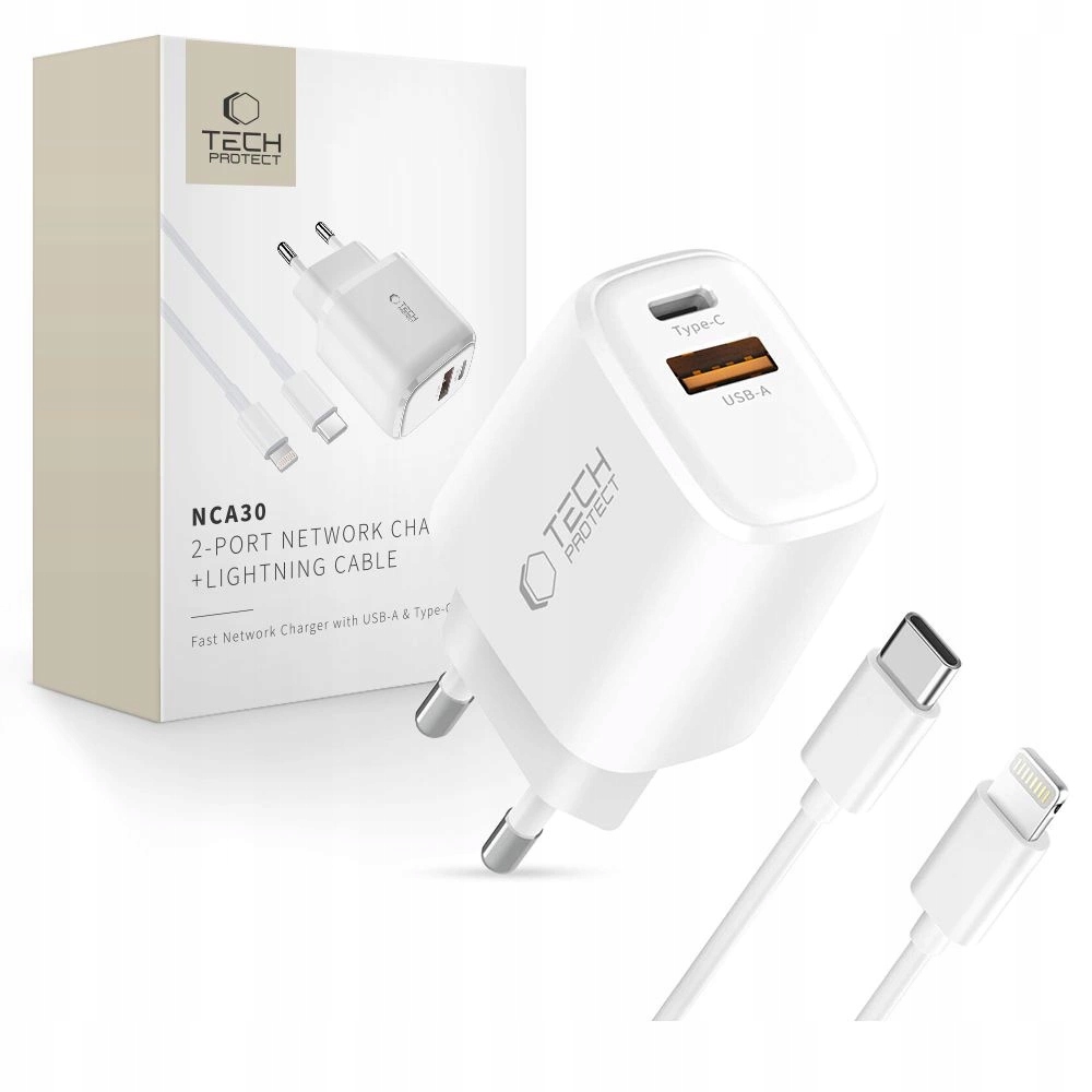 Tech-protect Ładowarka Sieciowa NCA30 Pd 30W QC3.0 Do Lightning Usb-a