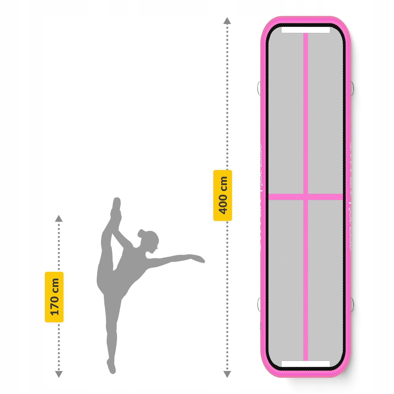 MATA GIMNASTYCZNA ŚCIEŻKA AKROBATYCZNA AIR MAT DMUCHANA MATERAC POMPKA 15M Długość 400 cm