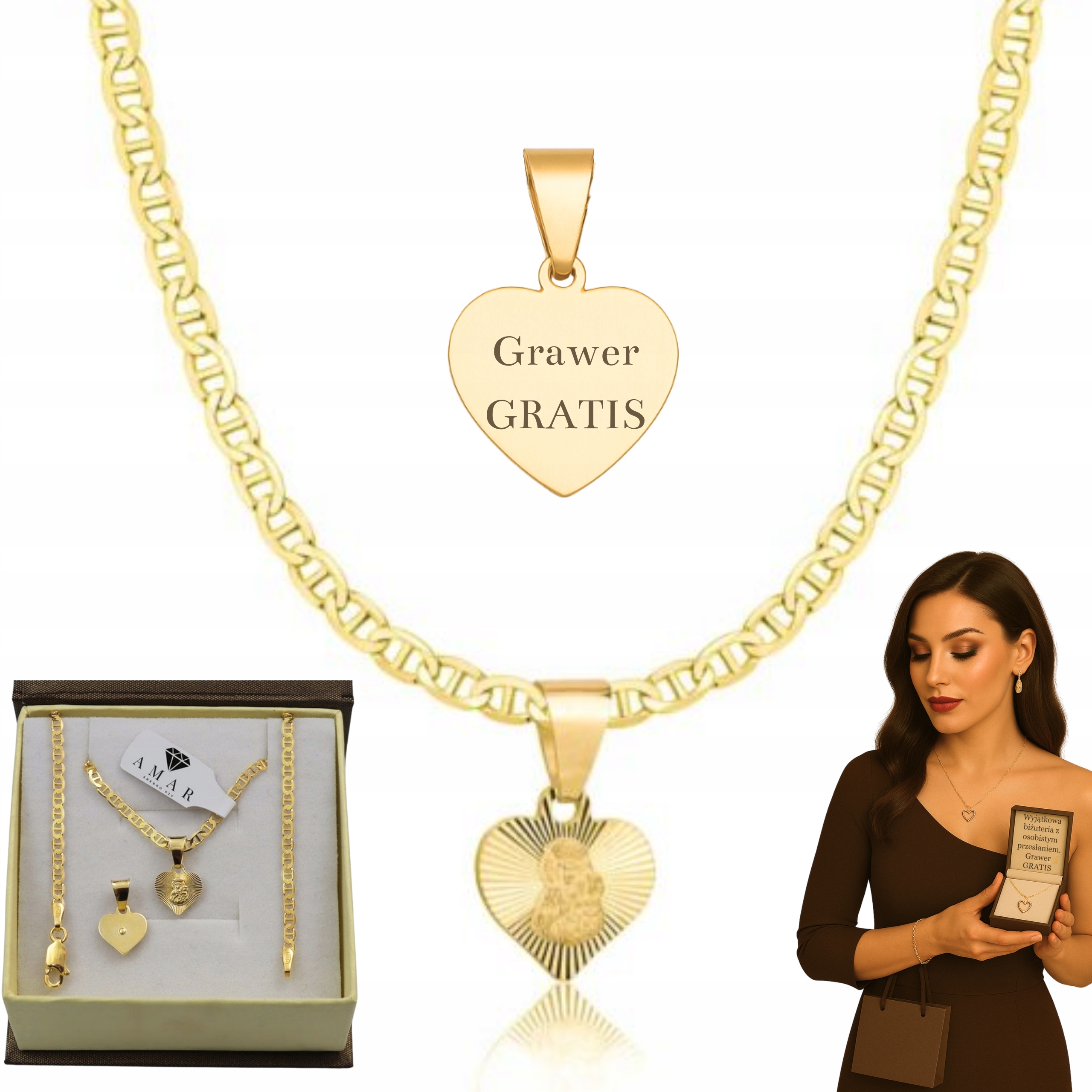 Zlatý Plný Řetízek Gucci S Medailonem Ryzost 925 585 Gravírování Bonus