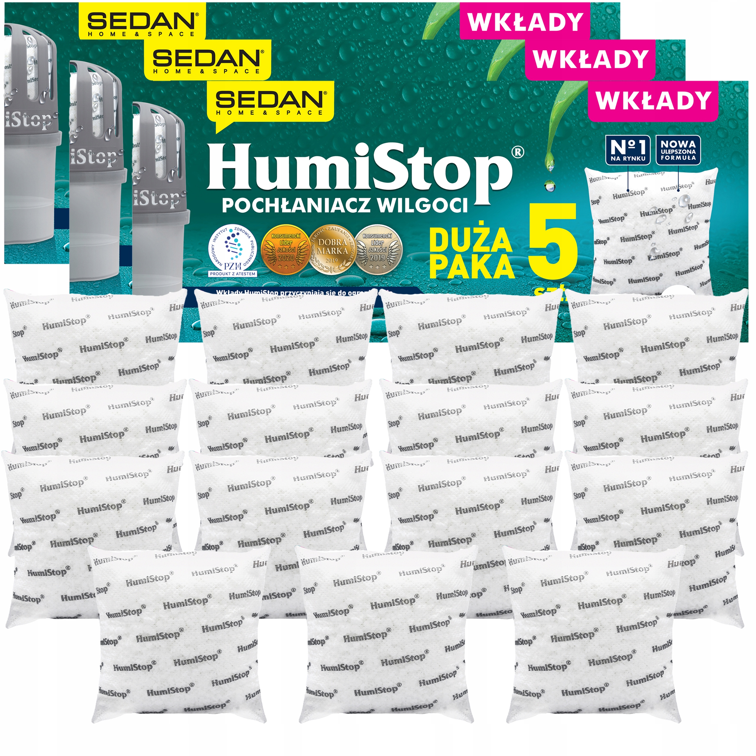 15ks Silné Vložky Do Pohlcovače Vlhkosti Humistop Sedan 280g Zásoba Náplň