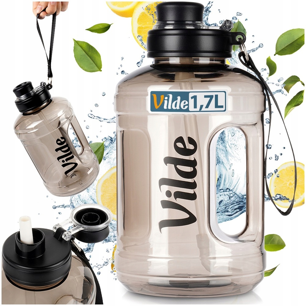 Butelka na wodę czarna 1,6 l Vilde