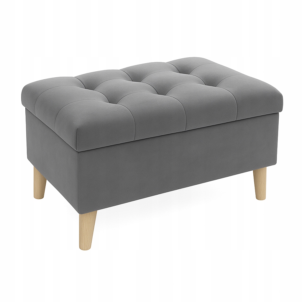 Pufa s úložným priestorom, otváracia taburetka, podnožka, čalúnená lavička 60 cm