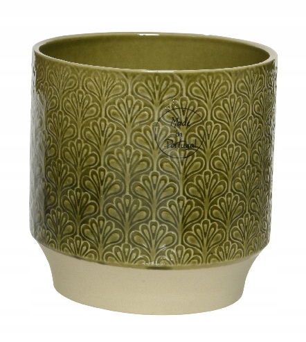 OSŁONKA CERAMICZNA ZIELONA STYLOWA 13X13CM WYTRZYMAŁA Marka Kaemingk