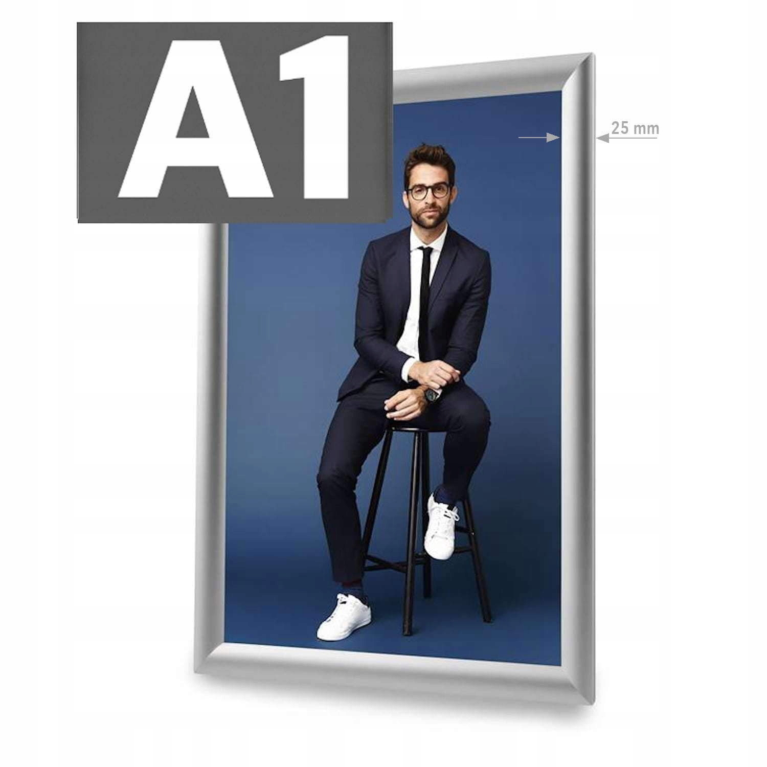 SREBRNA RAMKA OWZ A1 Aluminium 25 mm, kołki, śruby