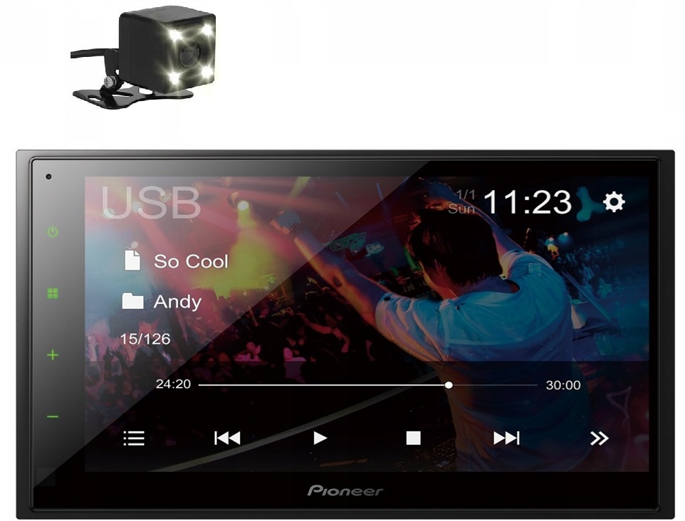 Pioneer DMH-A340DAB Autorádio 2DIN Bluetooth LCD +++ cúvacia kamera