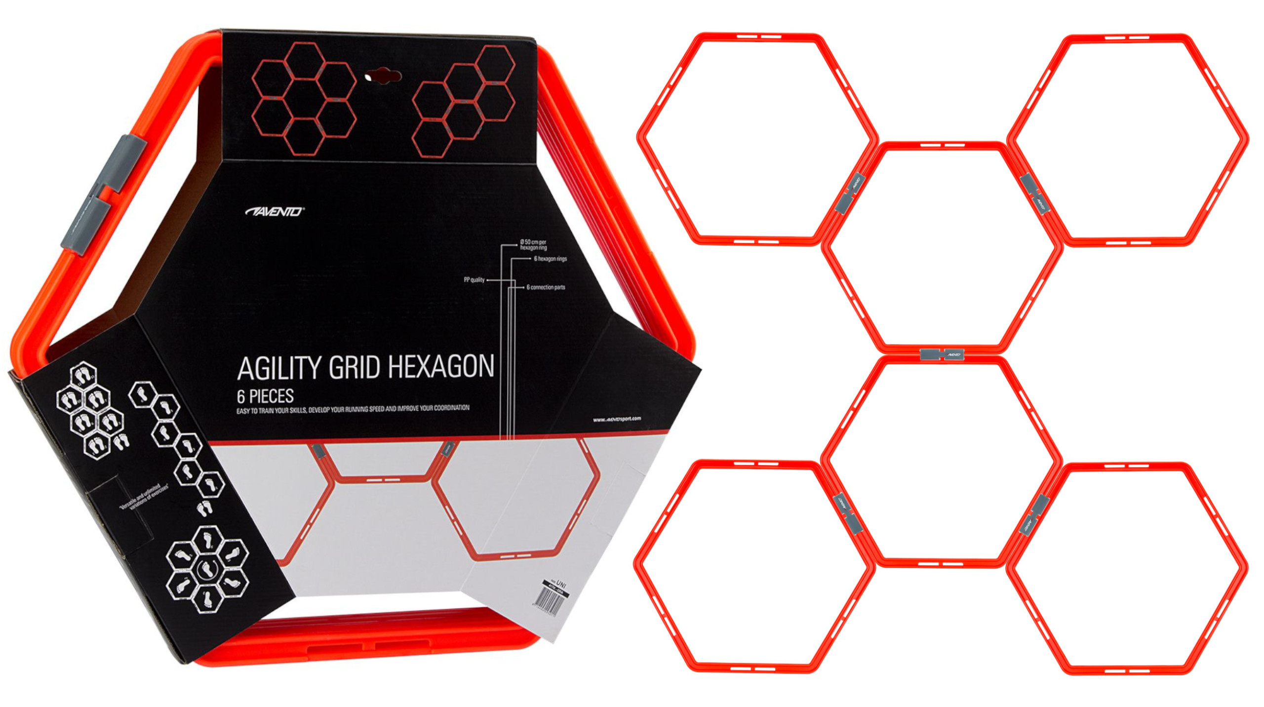 Drabinka siatka treningowa piłkarska koordynacyjna do ćwiczeń Avento