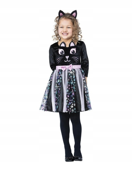 Strój Kotek Czarno-różowy Kot Halloween 116