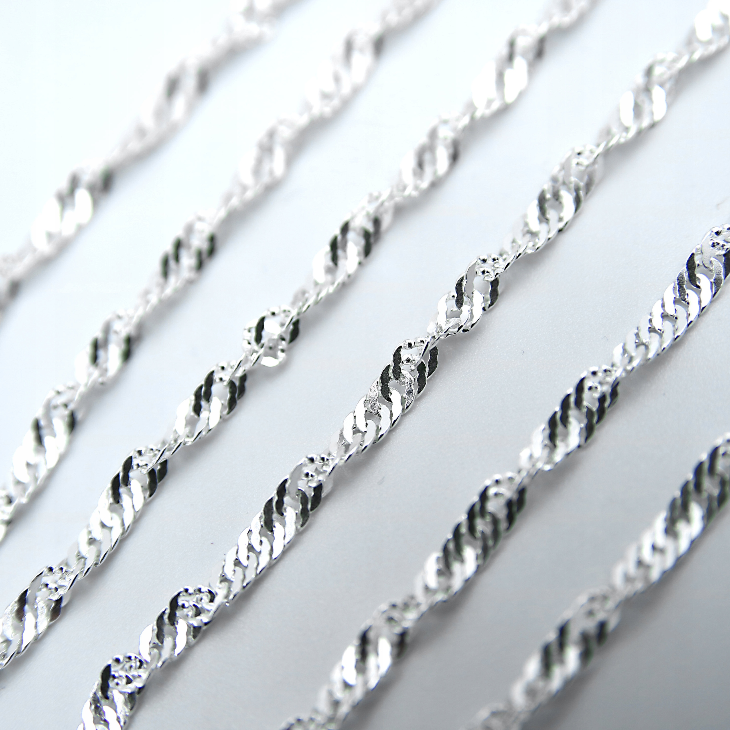 SINGAPUR Łańcuszek Srebrny 925 2,9mm 6,7gr 60cm Materiał srebro