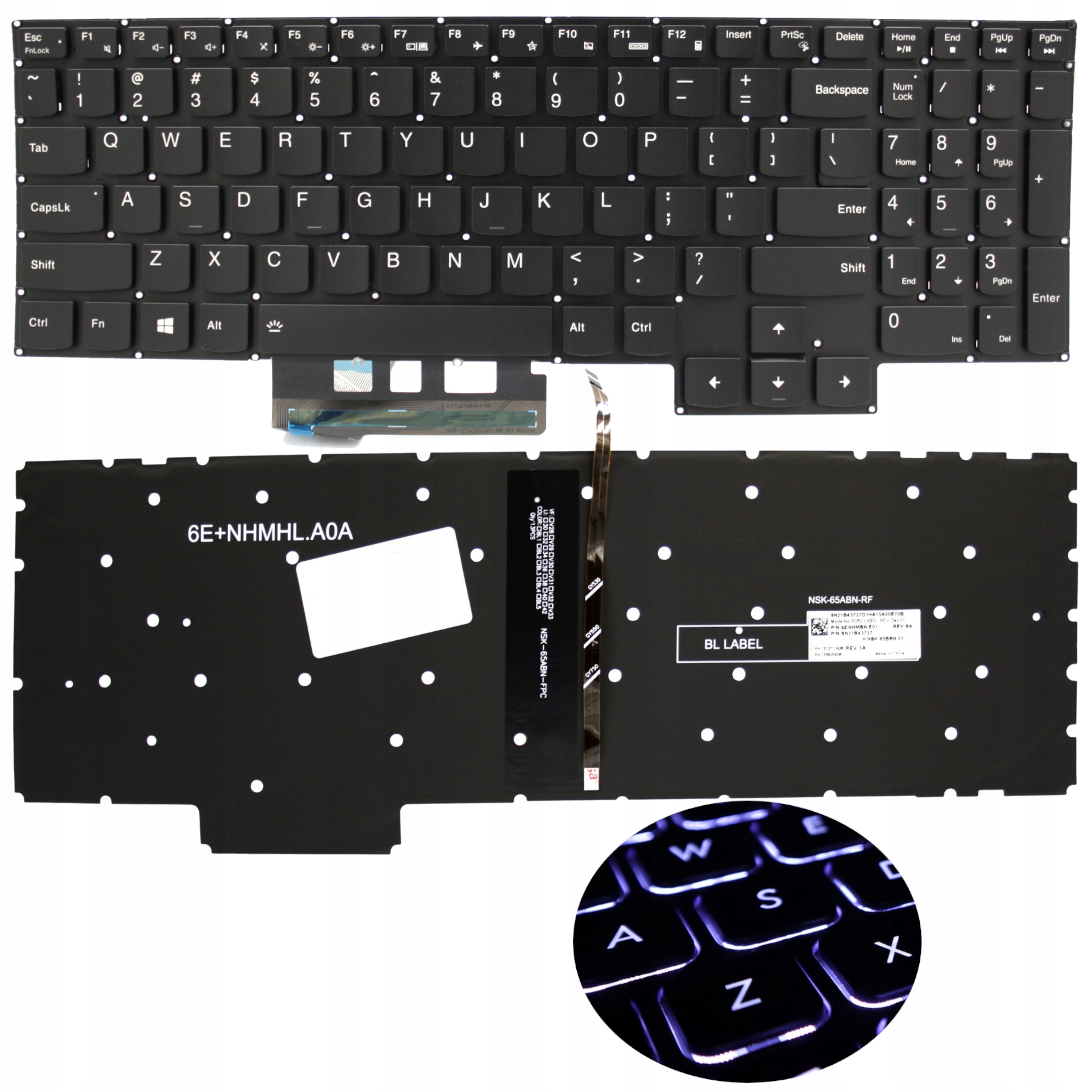 Klawiatura GAT 00000H4 KLAWIATURA LENOVO LEGION 5 15ACH6 do IBM, Lenovo