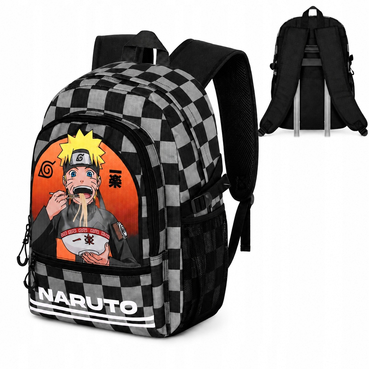 Plecak szkolny Dwukomorowy Naruto Ichiraku Czarny 44x31x18 cm