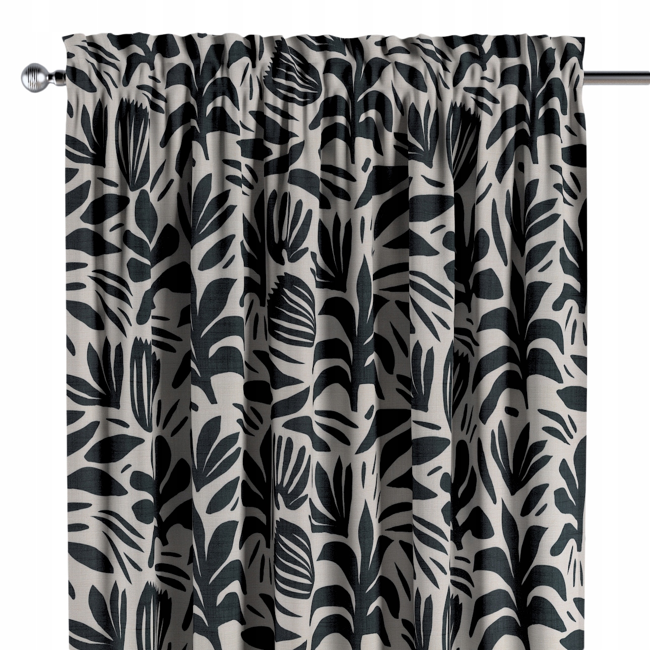 Záves na kanáli s ofinou 1 ks 130x260 cm čierny