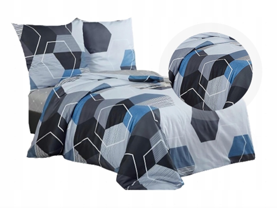 Komplet Pościeli Elway 160x200 cm Bawełna 100% Dwustronna Geometryczna