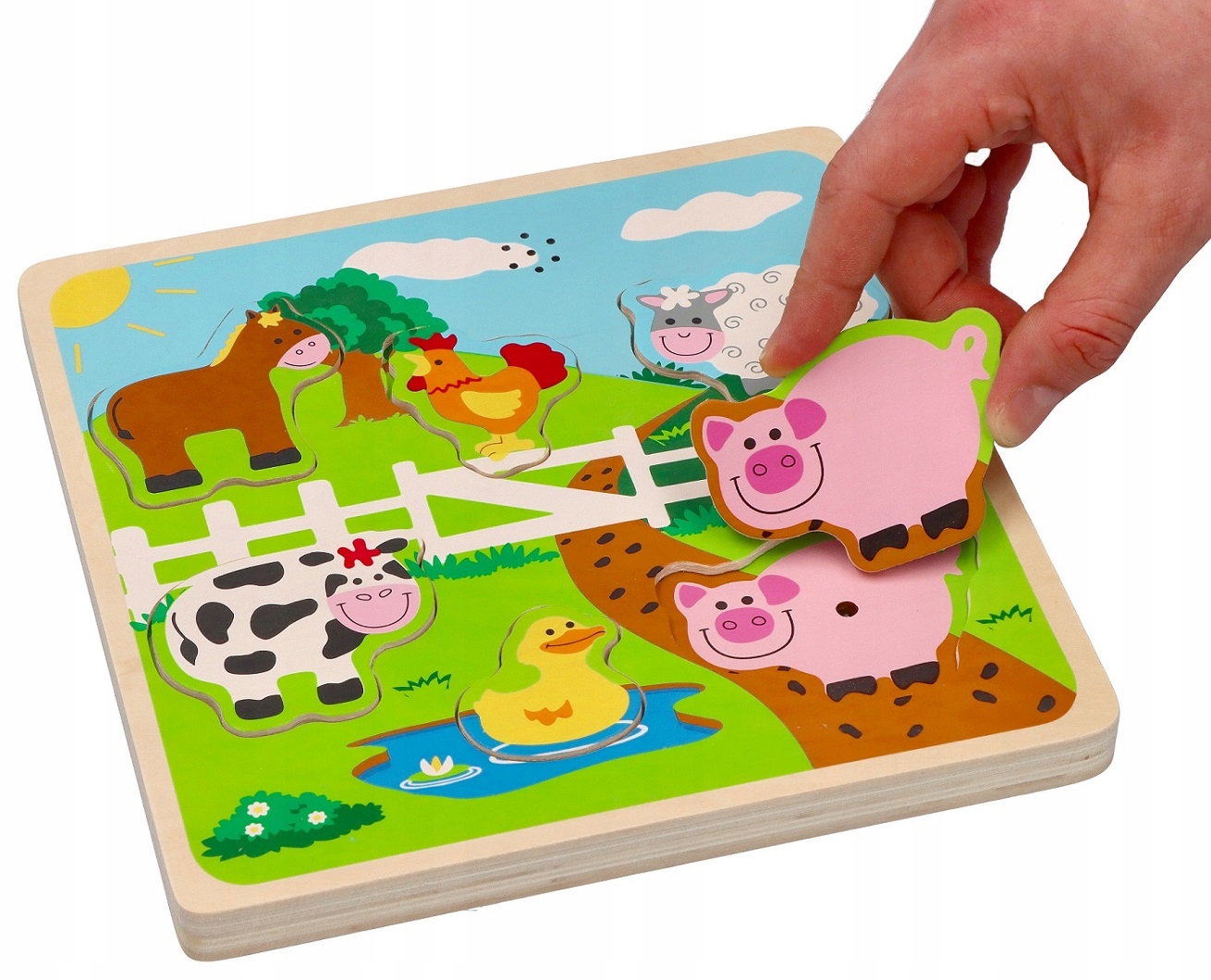 UKŁADANKA DŹWIĘKOWA DREWNIANA FARMA MUZYCZNA DLA ROCZNEGO DZIECKA Kod producenta L20019