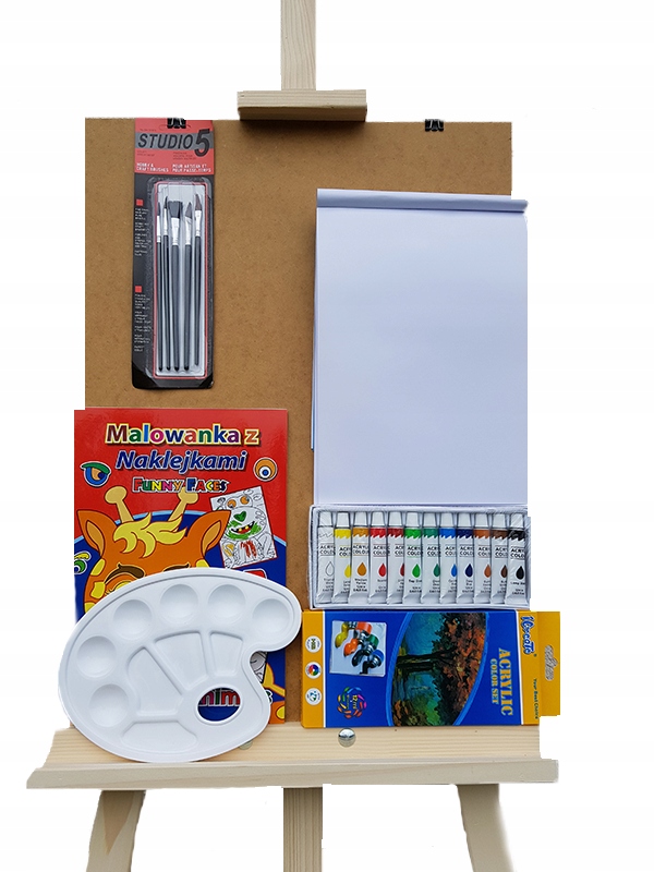 Malířská sada pro děti Dřevěná stojanová barva Nastavitelná Dárek