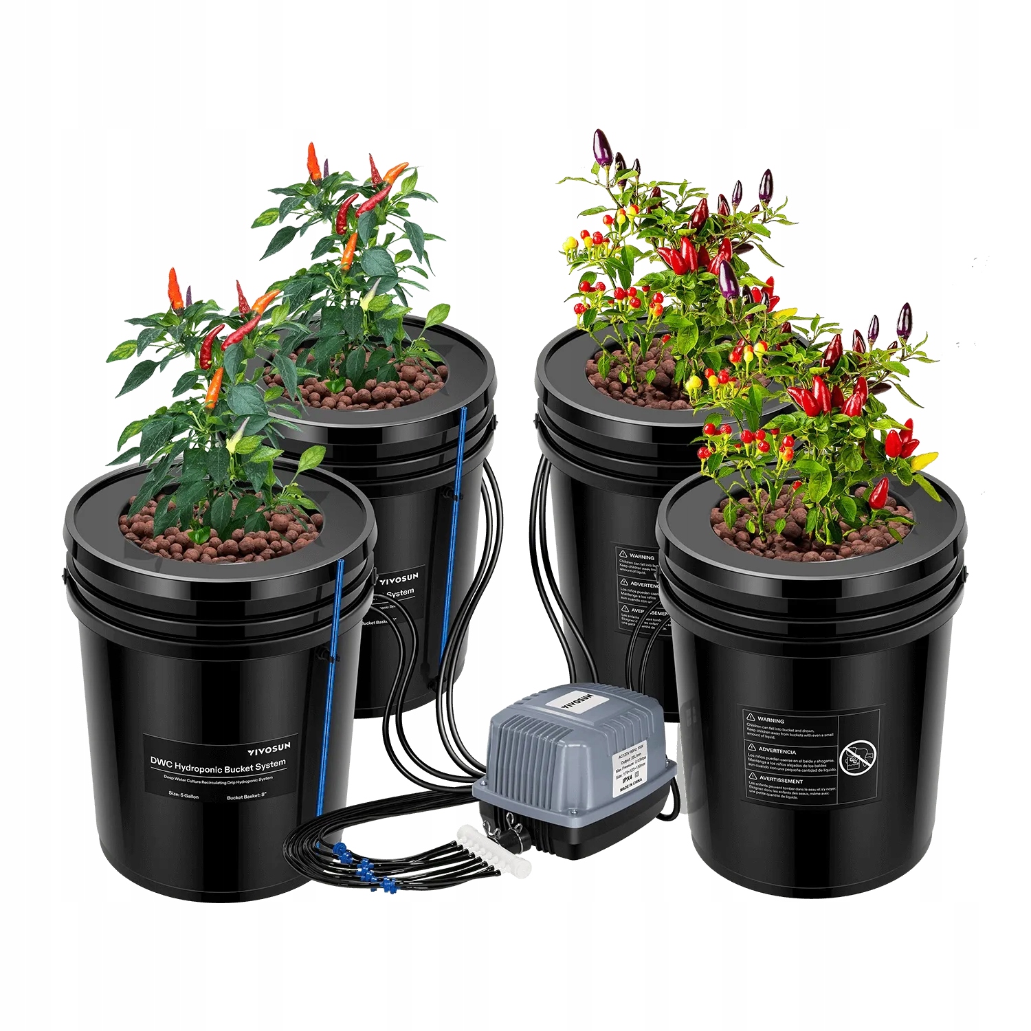 System hydroponiczny Vivosun Dwc 4 x 18,9L Hydroponika uprawa hydroponiczna