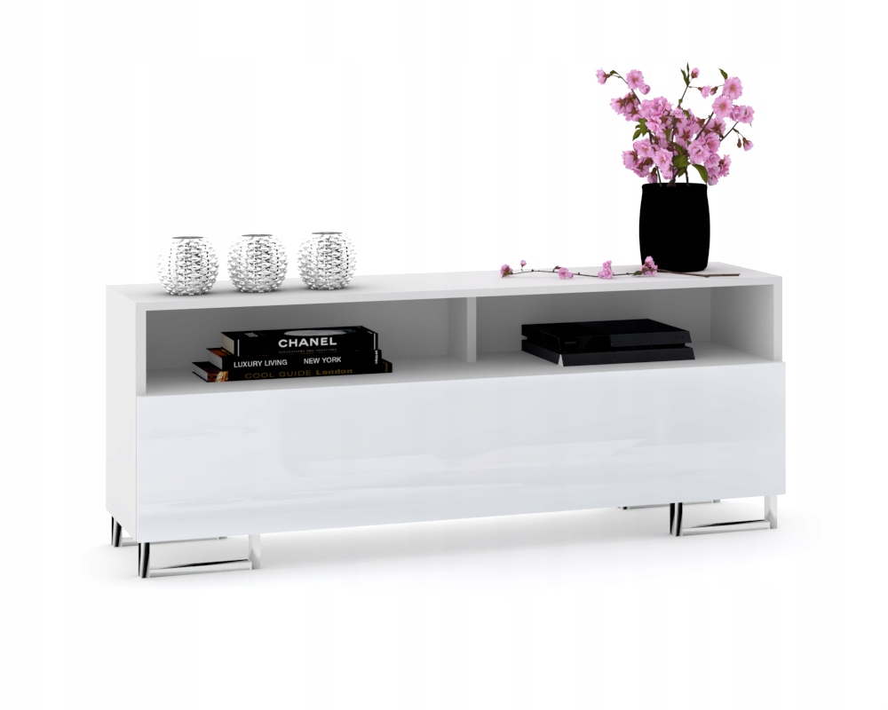 

Szafka Rtv Komoda Play Open 120 Biała Połysk Glam