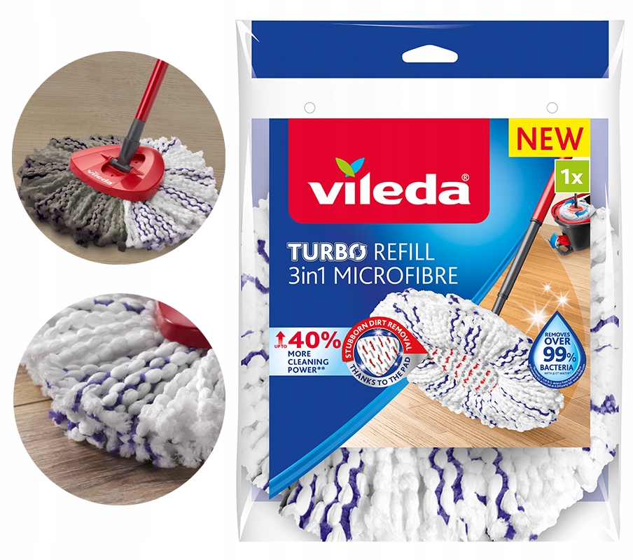 Levně Vložka do mopu Vileda Turbo 3v1 Microfibre