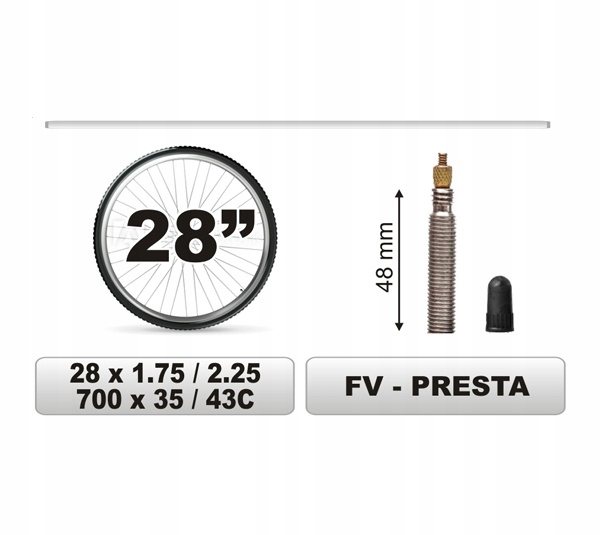 Dętka 28" 1.75/2.25 Presta