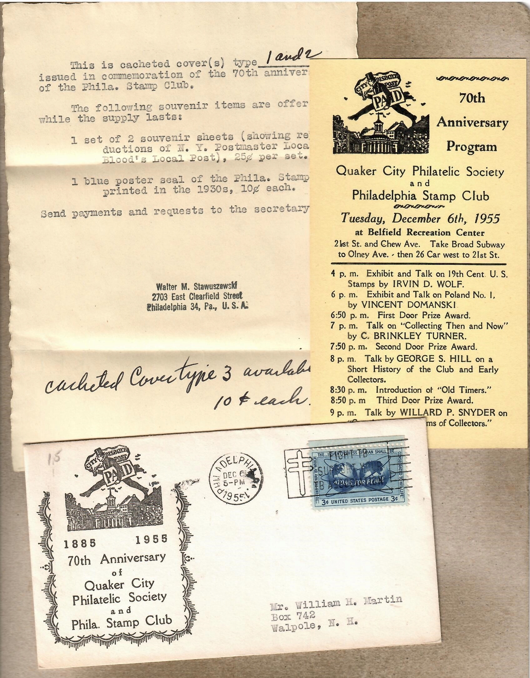 USA, 1955 r. koperta, filat.