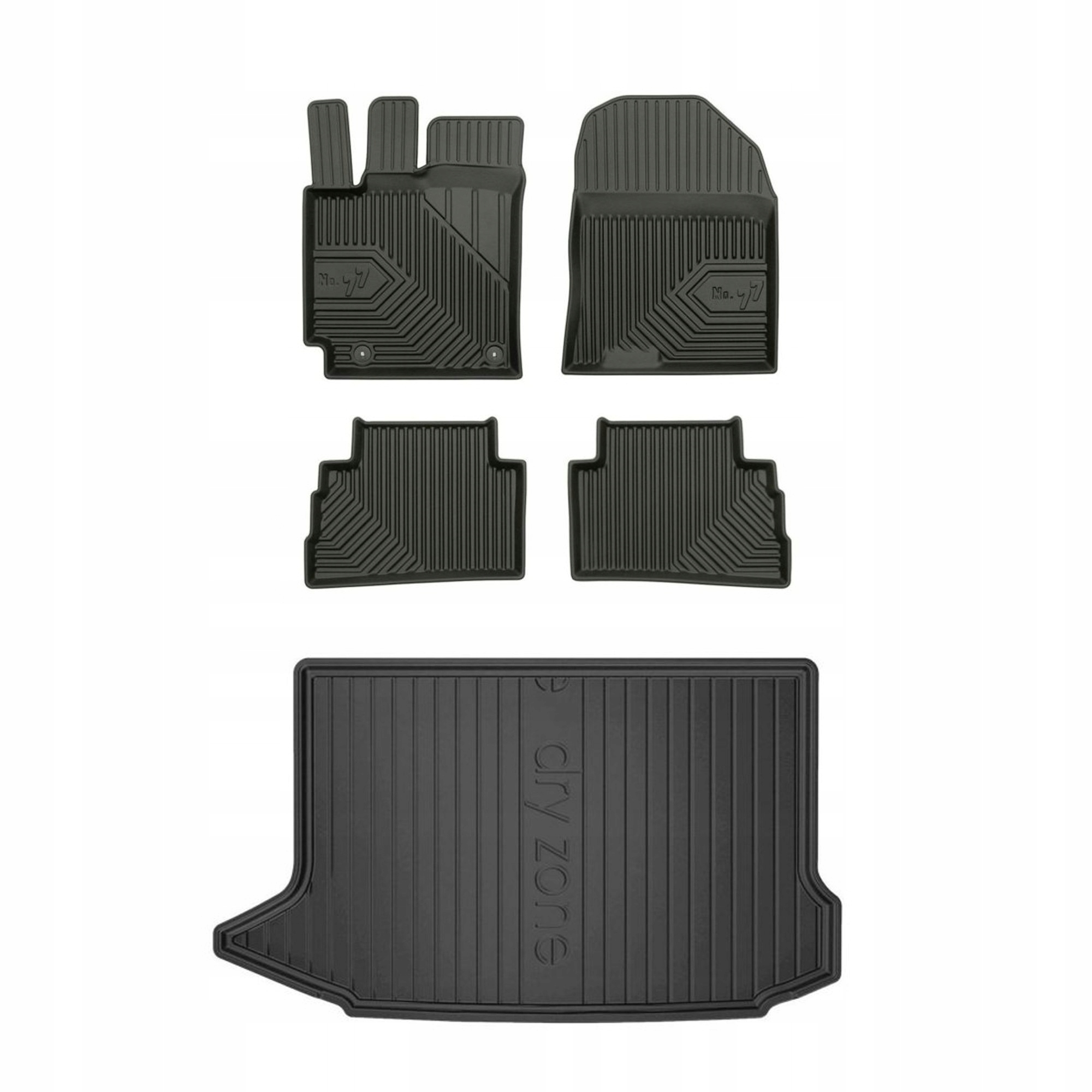 Gumová sada koberčekov a rohože Hyundai Kona I 2017-2023, horná podlaha na batožinu