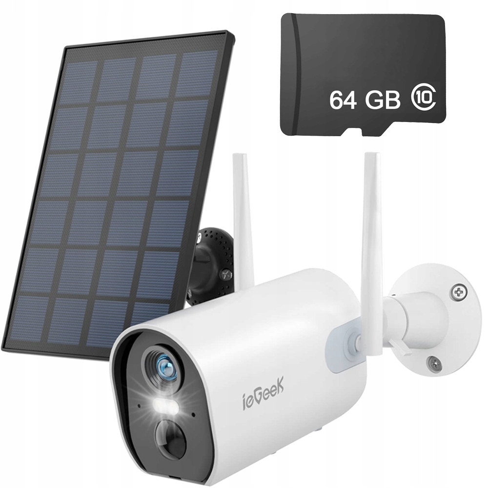 Kamera Zewnętrzna Solarna Bezprzewodowa Ip Wifi Full Hd 2K 3MPX 4XZOOM 64GB
