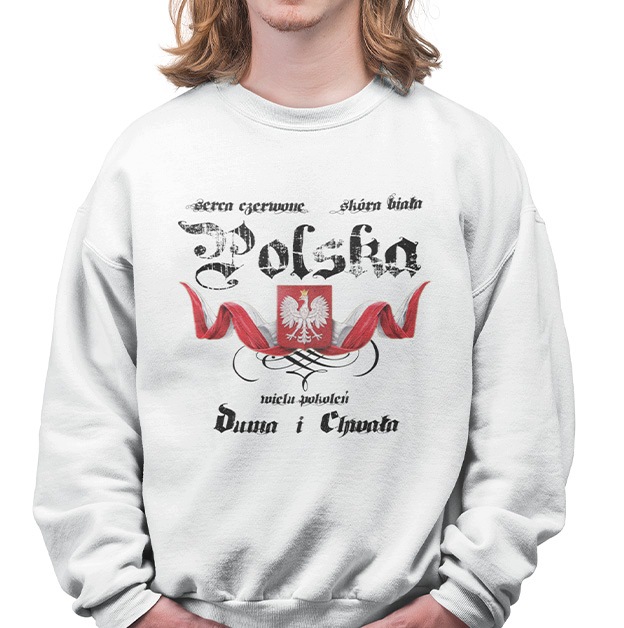 Pánská mikina patriotická Pýcha a sláva Bílá vel. XL