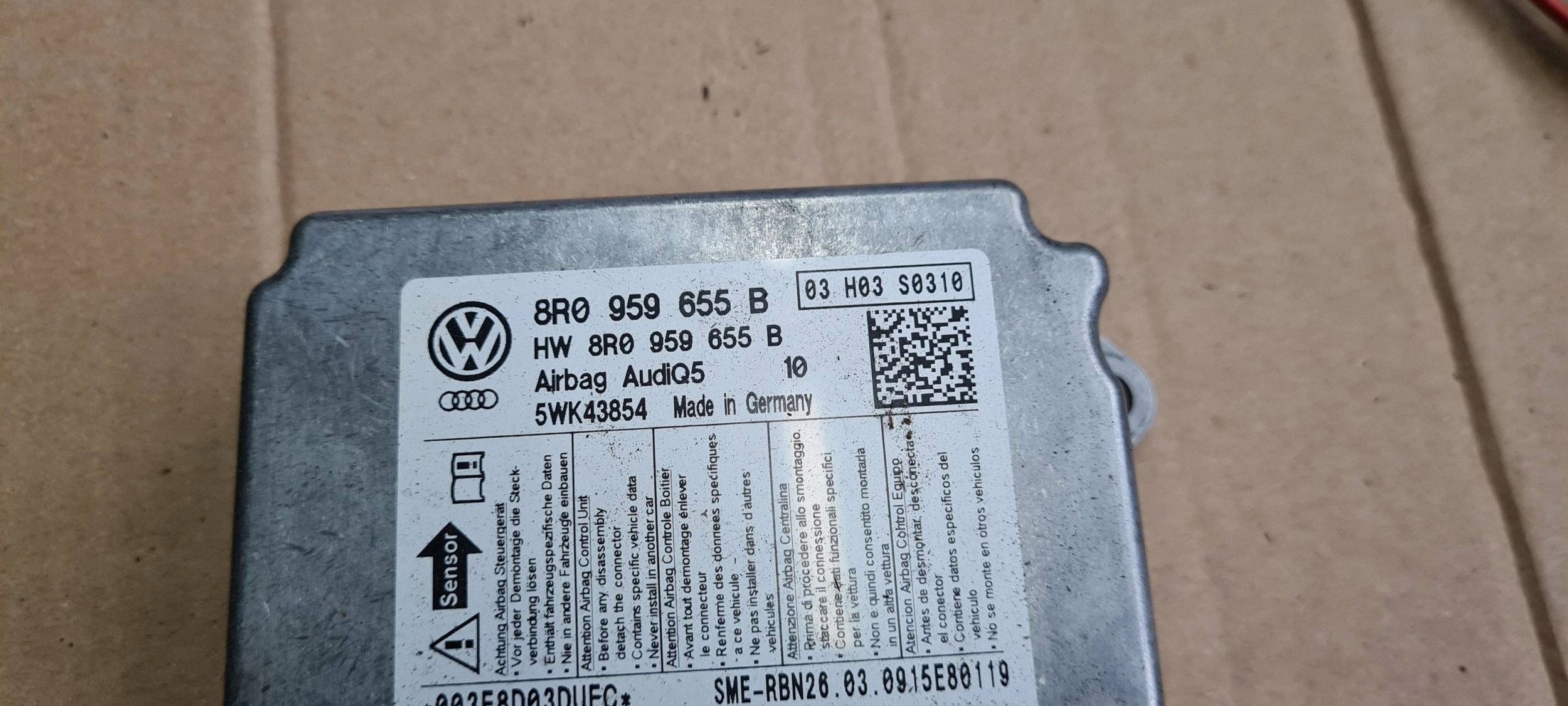 Q5 8R modulo Centralina SENSOR airbag airbag 8R0959655B