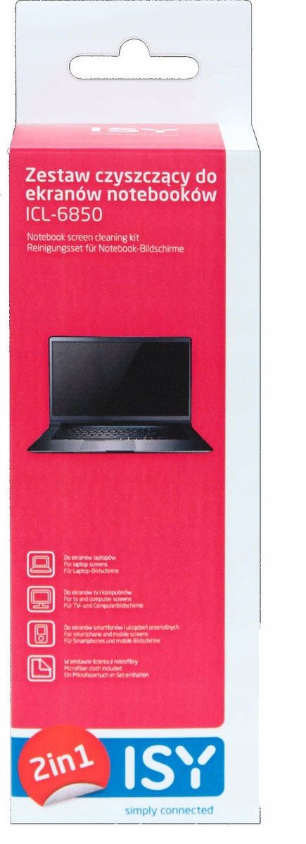 

Zestaw czyszczący do ekranów notebooków Isy