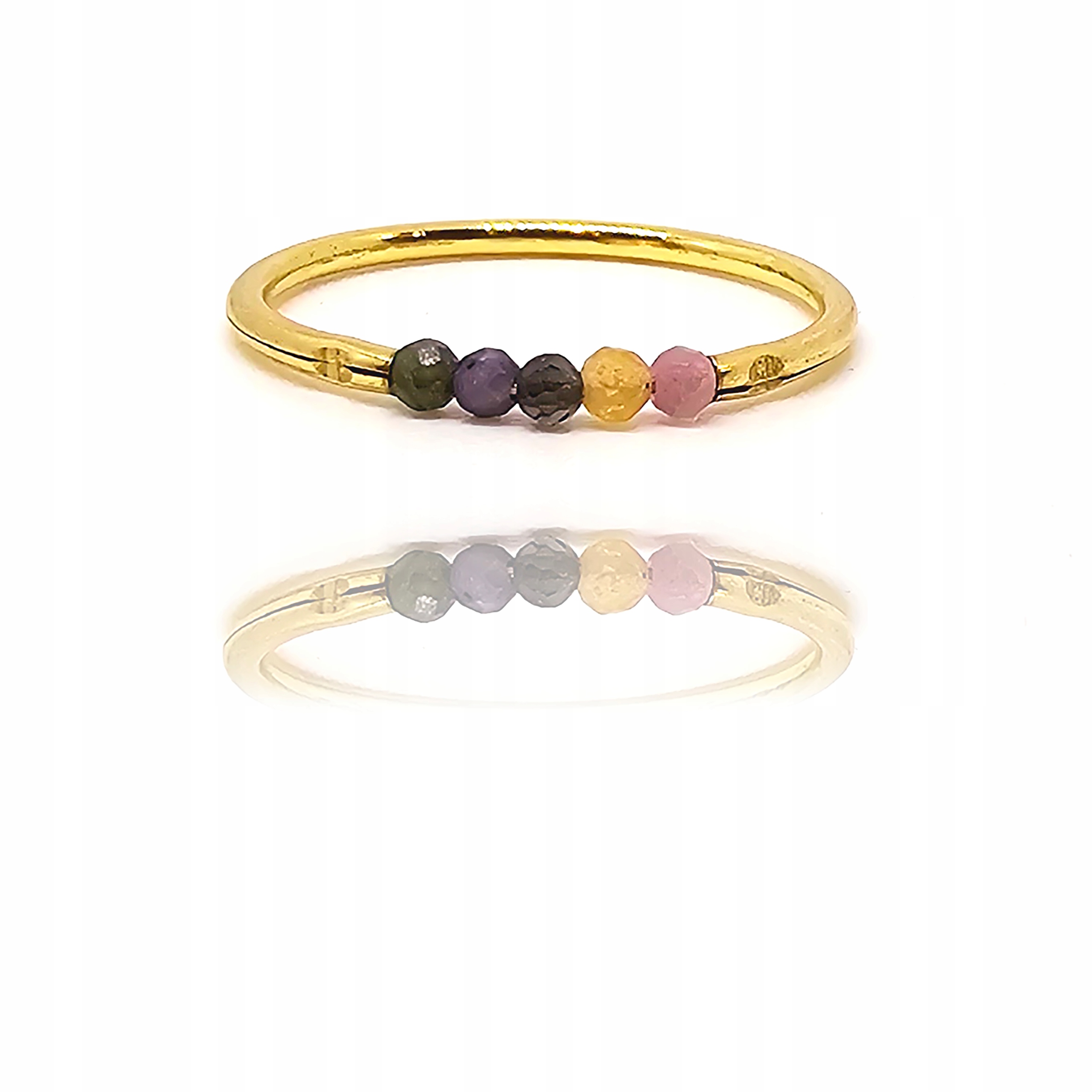 Zlatý prstýnek s přírodními turmalíny, zlato 585