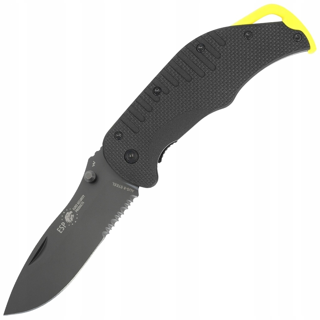 Nóż składany Edc z klipsem Esp EK-BY-01-S Black/Yellow