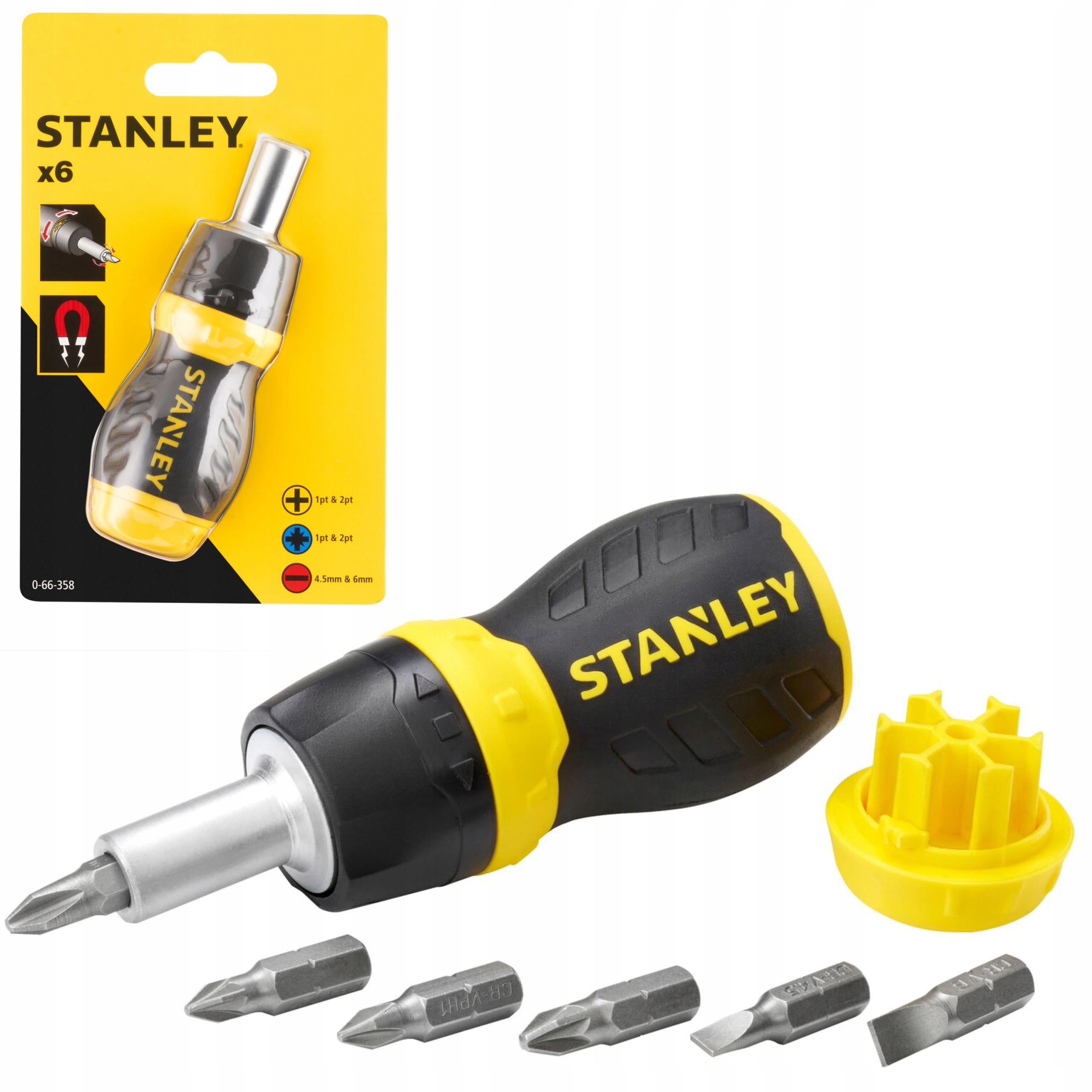 

Śrubokręt Wkrętak Z Grzechotką +6 Bitów Stanley