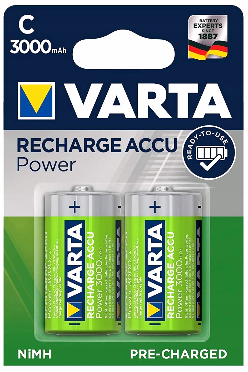 

2x Akumulatorki Varta R14 C HR14 3000mAh Baterie