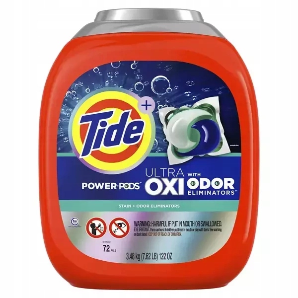 Levně Tide Ultra Oxi Odor Eliminators 72 ks Kapsle na praní Usa 3,3 kg