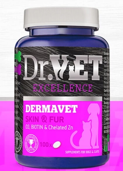 Levně Krmivo pro psy a kočky Dermavet s mastnými kyselinami 100 Ks