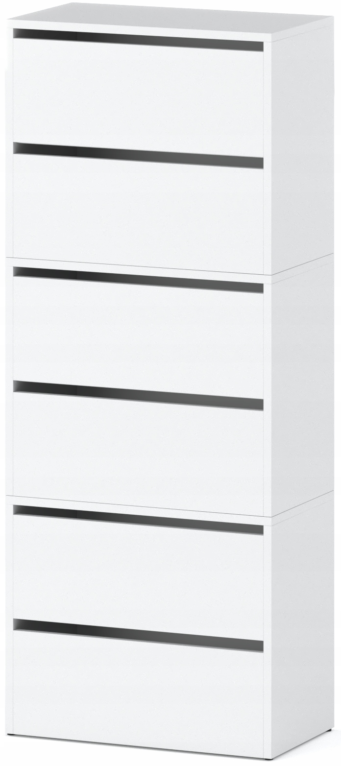 DUŻA 6SZ SZAFKA NA BUTY UCHYLNA REGAŁ BIAŁA MAT