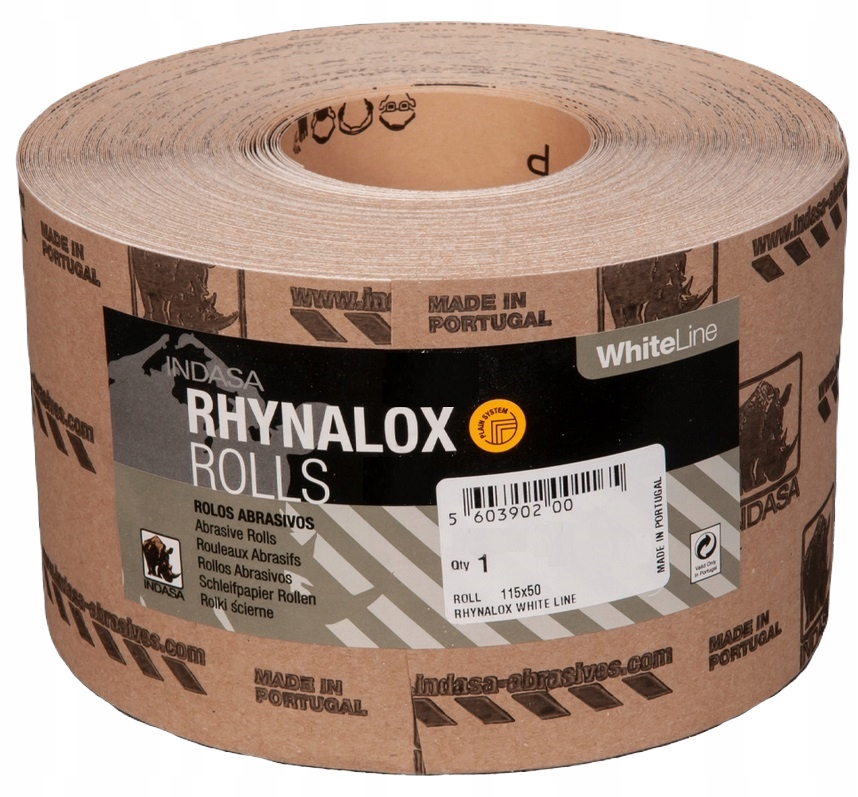 Indasa Rhynodry White Line Papier Ścierny Rolka 115mm x 50m P80