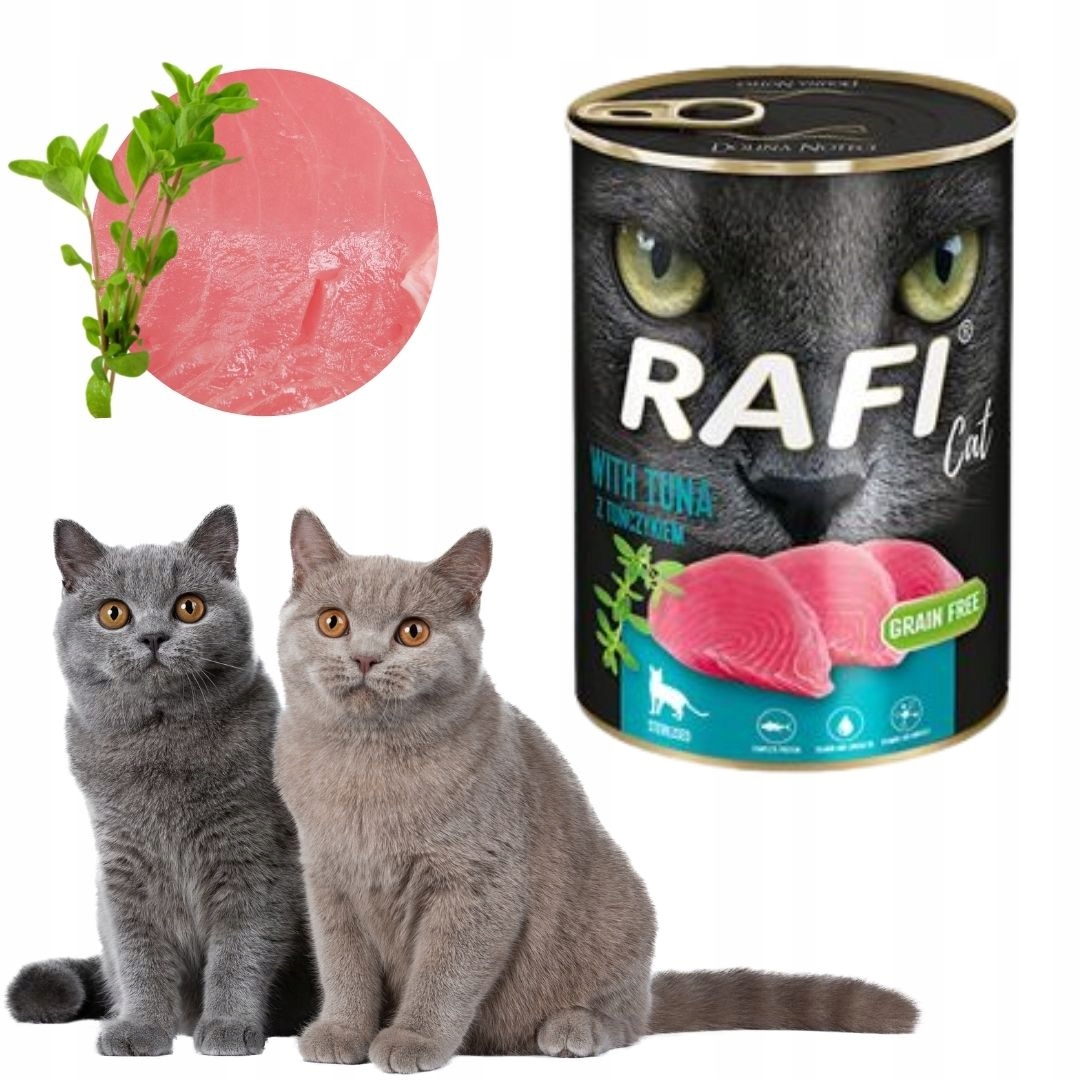 Karma dla kota TUŃCZYK Rafi Cat Adult 400g x 12 EAN 5902921303848