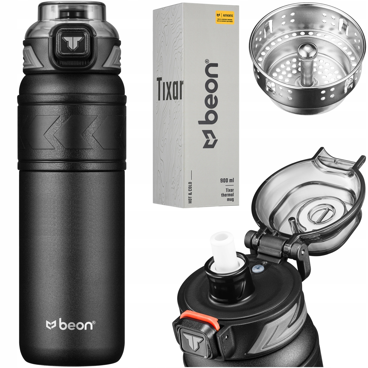 Termohrnek Na Kávu Čaj Do Auta Vzduchotěsný Protiskluzový 900 ml