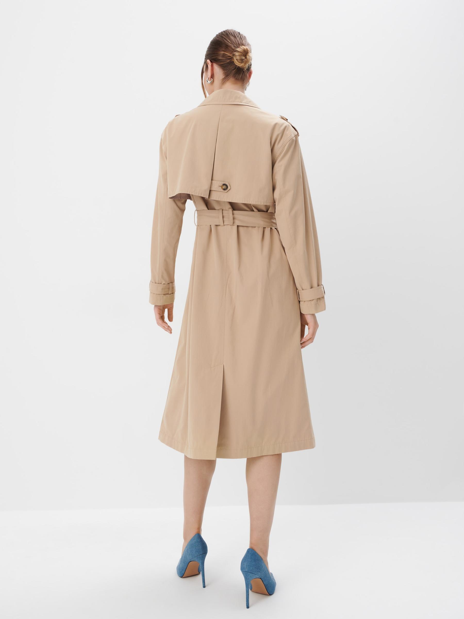 DWURZĘDOWY TRENCZ PŁASZCZ BEŻOWY DŁUGI KLASYCZNY GŁADKI PASEK 40 Rozmiar 40