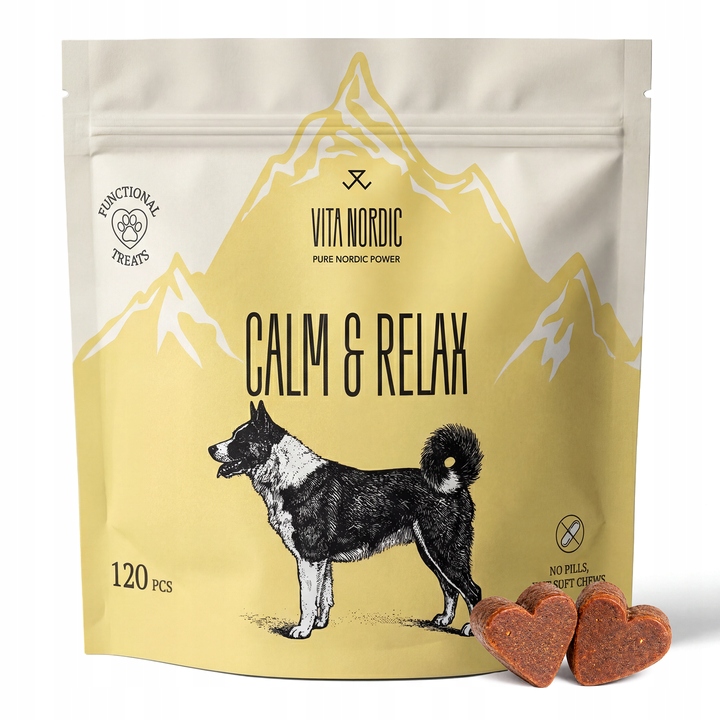 Levně Vita Nordic Přírodní uklidňující doplněk na stres pro psa 120 ks
