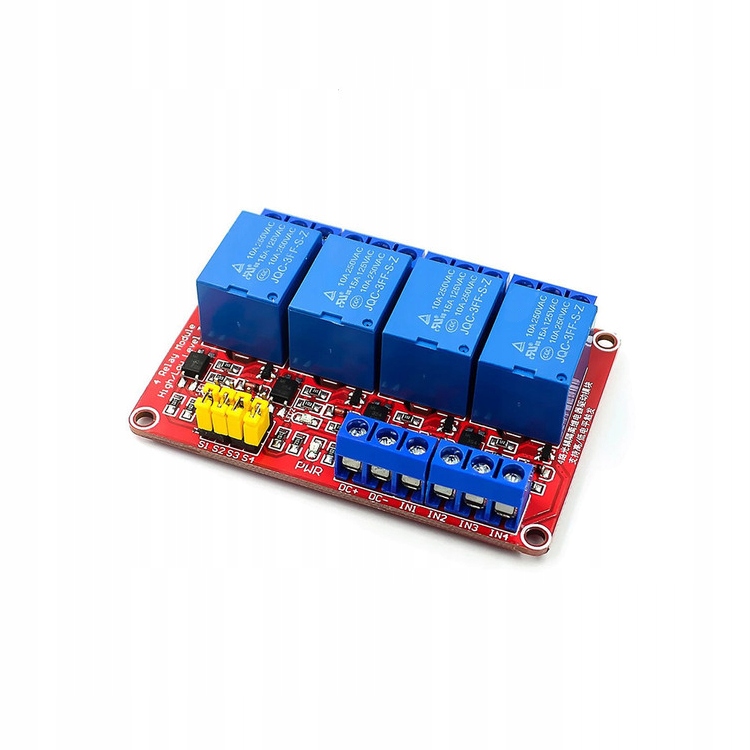 Moduł poczwórnego przekaźnika 12V 10A Low/high